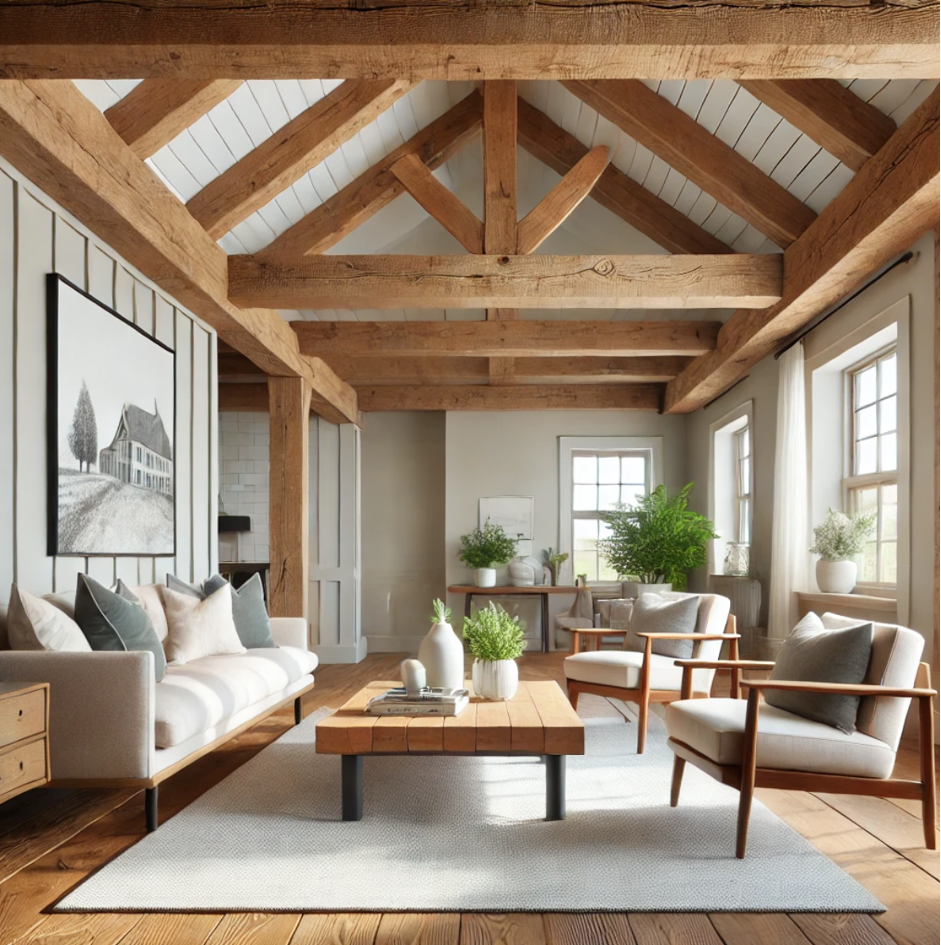 Exposed Wooden Beams