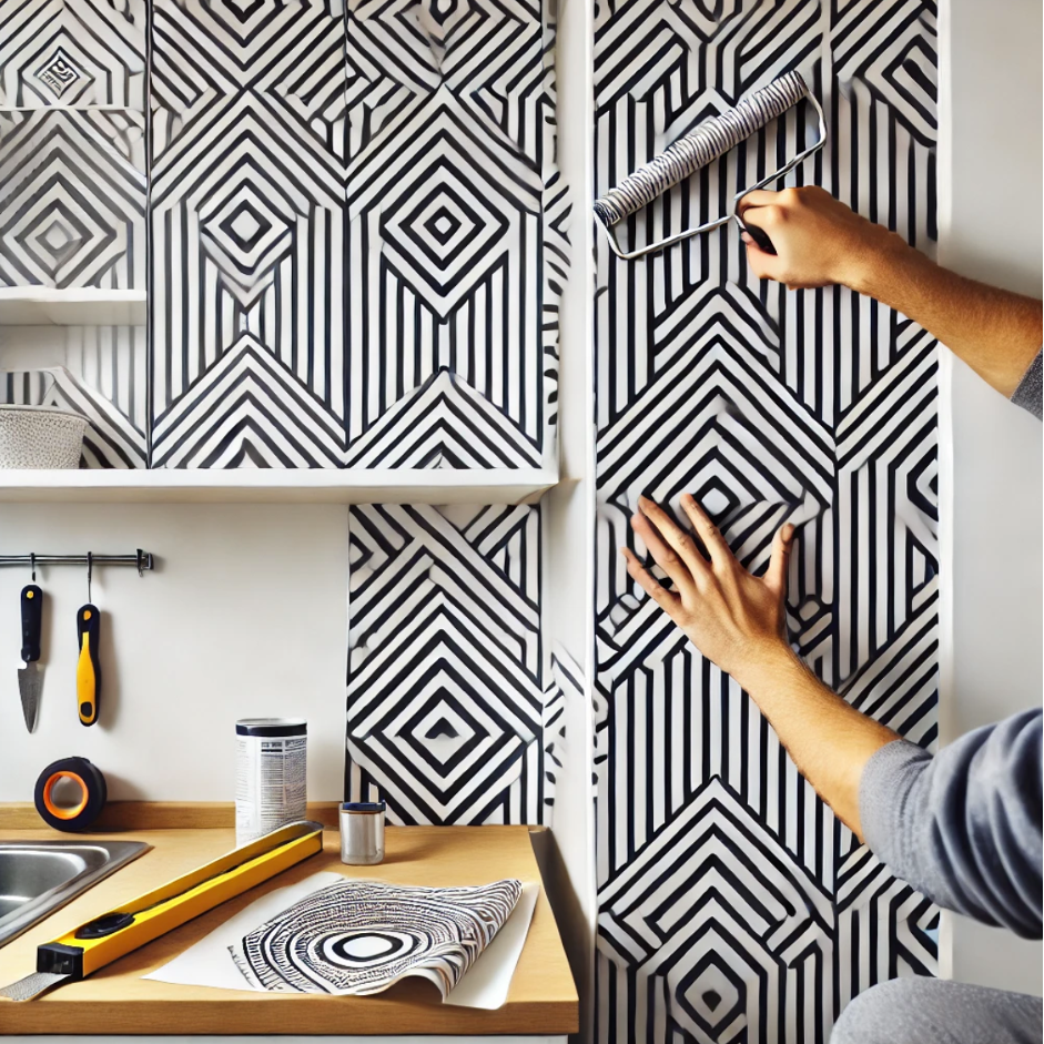 Apply Peel-and-Stick Wallpaper for a Bold Interior