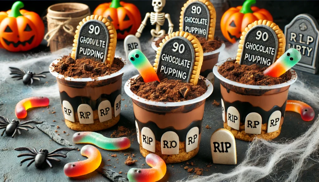 Graveyard Chocolate Pudding Cups