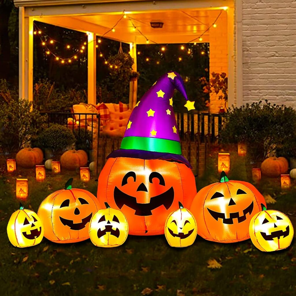 Halloween Lighted Pumpkin best outdoor Halloween decorations