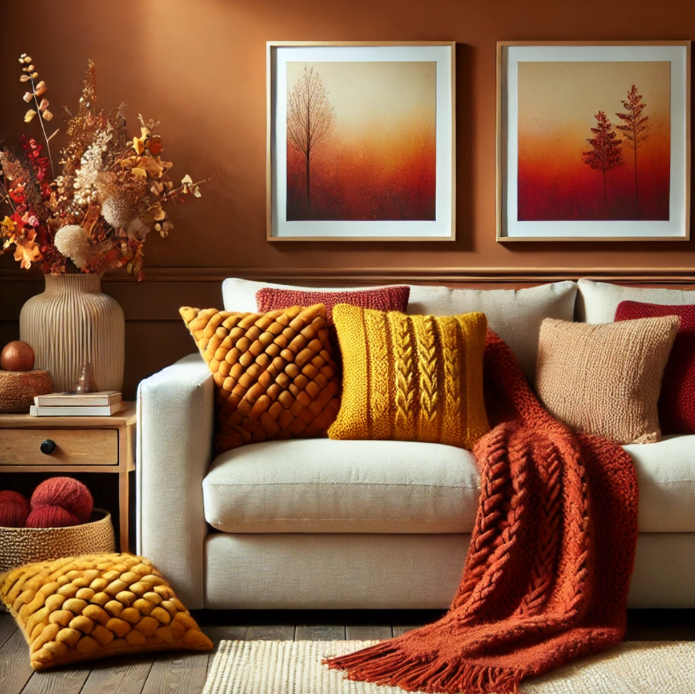 A living room Fall decor ideas