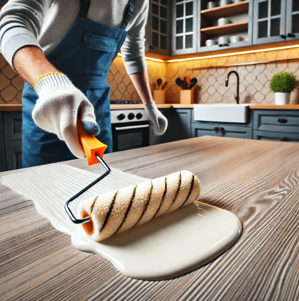 paint laminate countertops Apply the Paint
