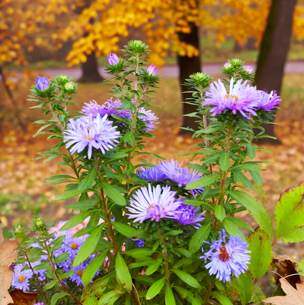 Asters Deer-resistant fall flowers