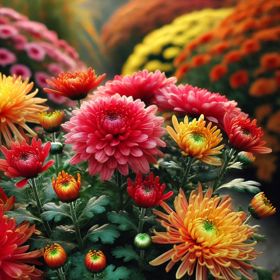 Chrysanthemums (Mums) Deer-resistant fall flowers
