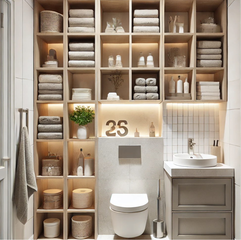 Compact Storage Solutions guest bathroom decor ideas 2025
