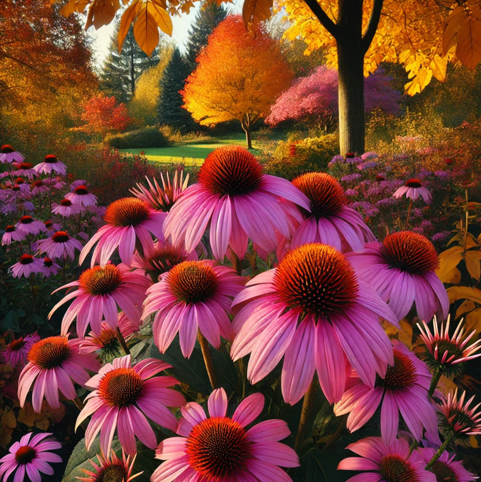 Coneflowers (Echinacea) Deer-resistant fall flowers