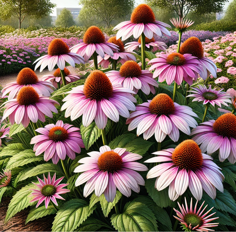 Coneflowers (Echinacea) low-maintenance garden