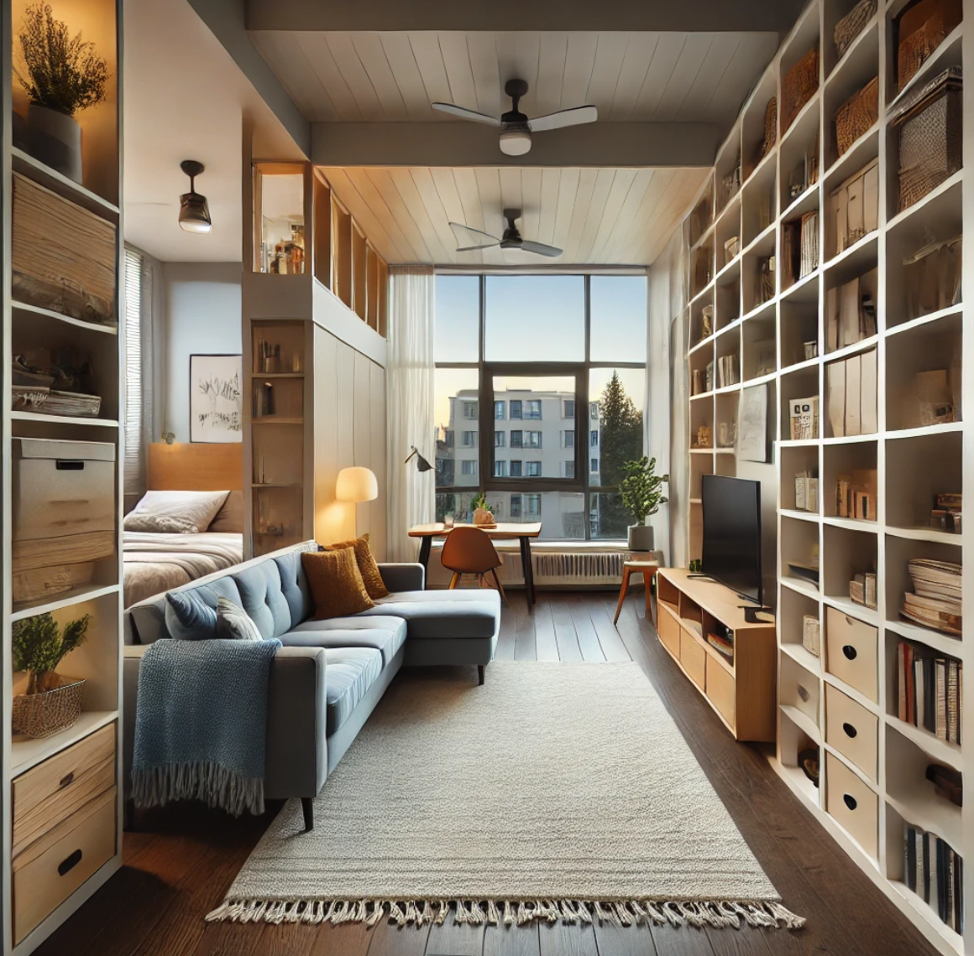 Create Defined Zones maximizing space in studio apartments