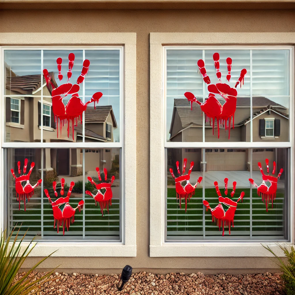 Bloody Handprints Halloween decor