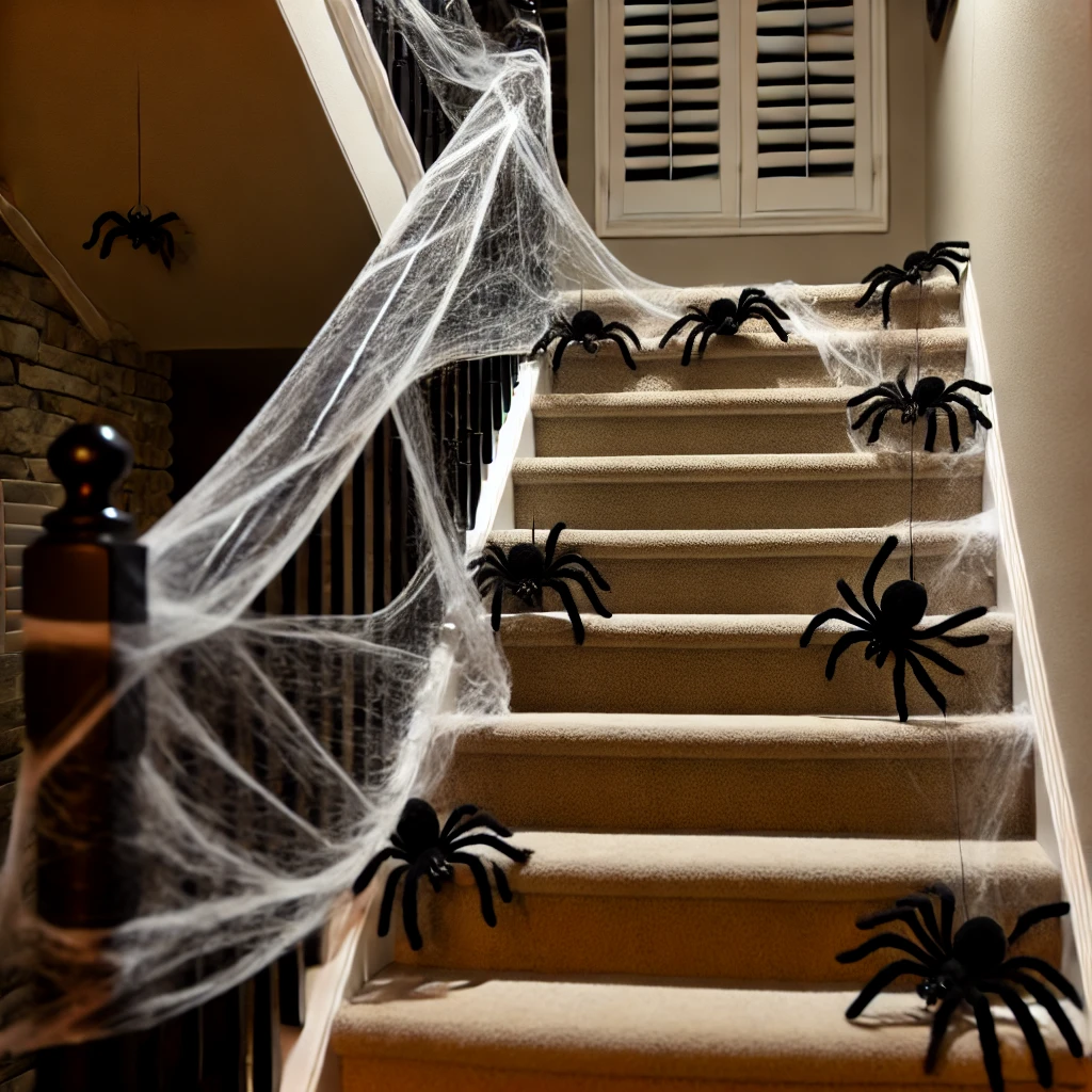 Creepy Crawly Staircase Halloween decor