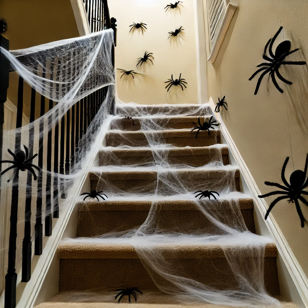 Creepy Crawly Staircase Halloween decor