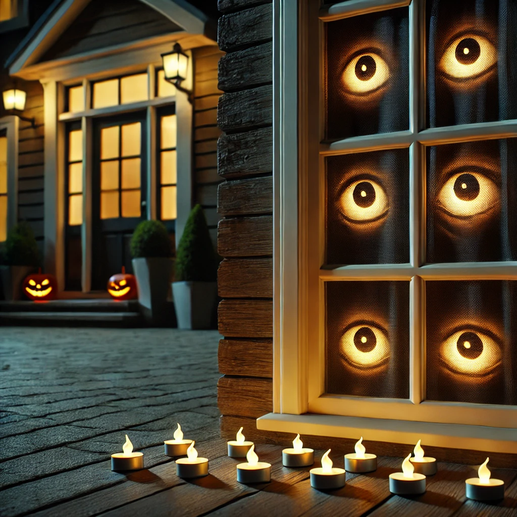 Spooky Window Eyes Halloween decor