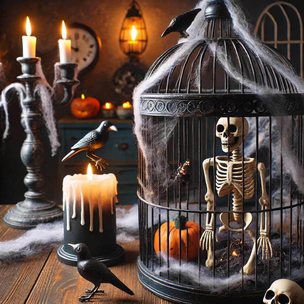 Halloween decor Haunted Birdcages