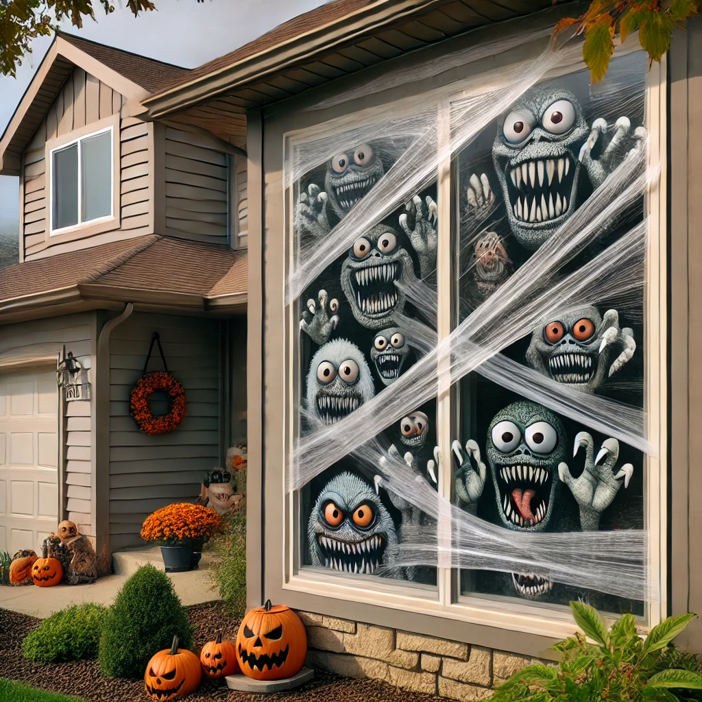 Halloween decor Monster Window Clings