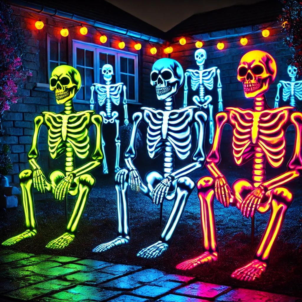 Neon Skeletons Halloween decor