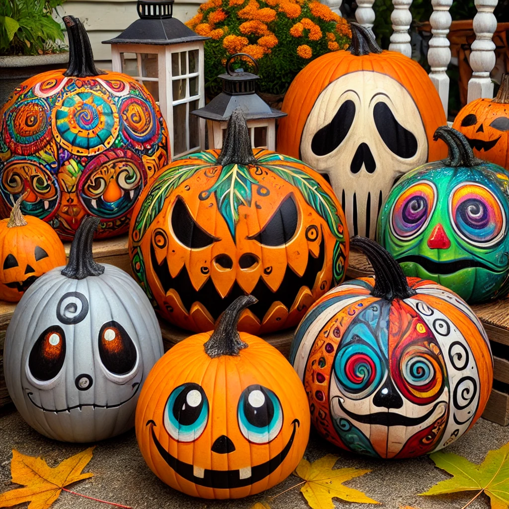 Painted Pumpkins carving ideas