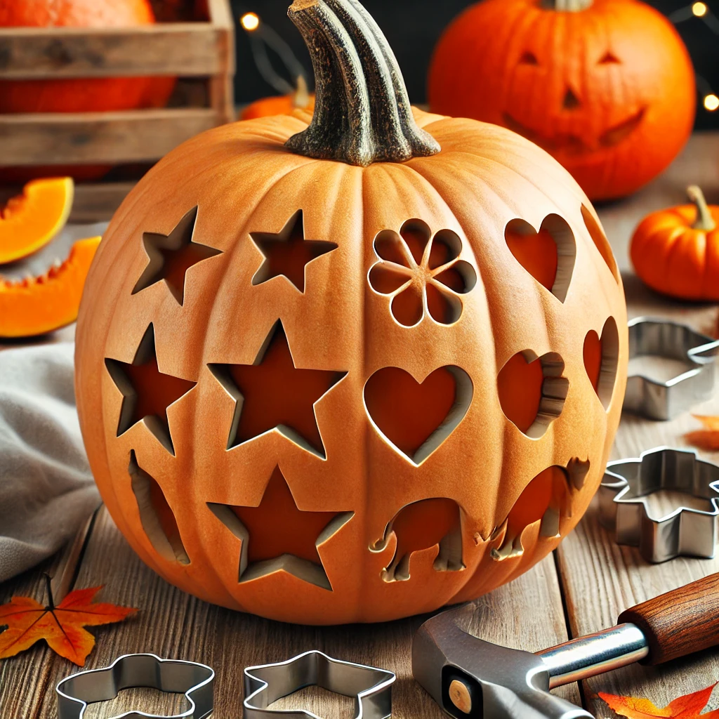 easy carving Cookie Cutter Pumpkins