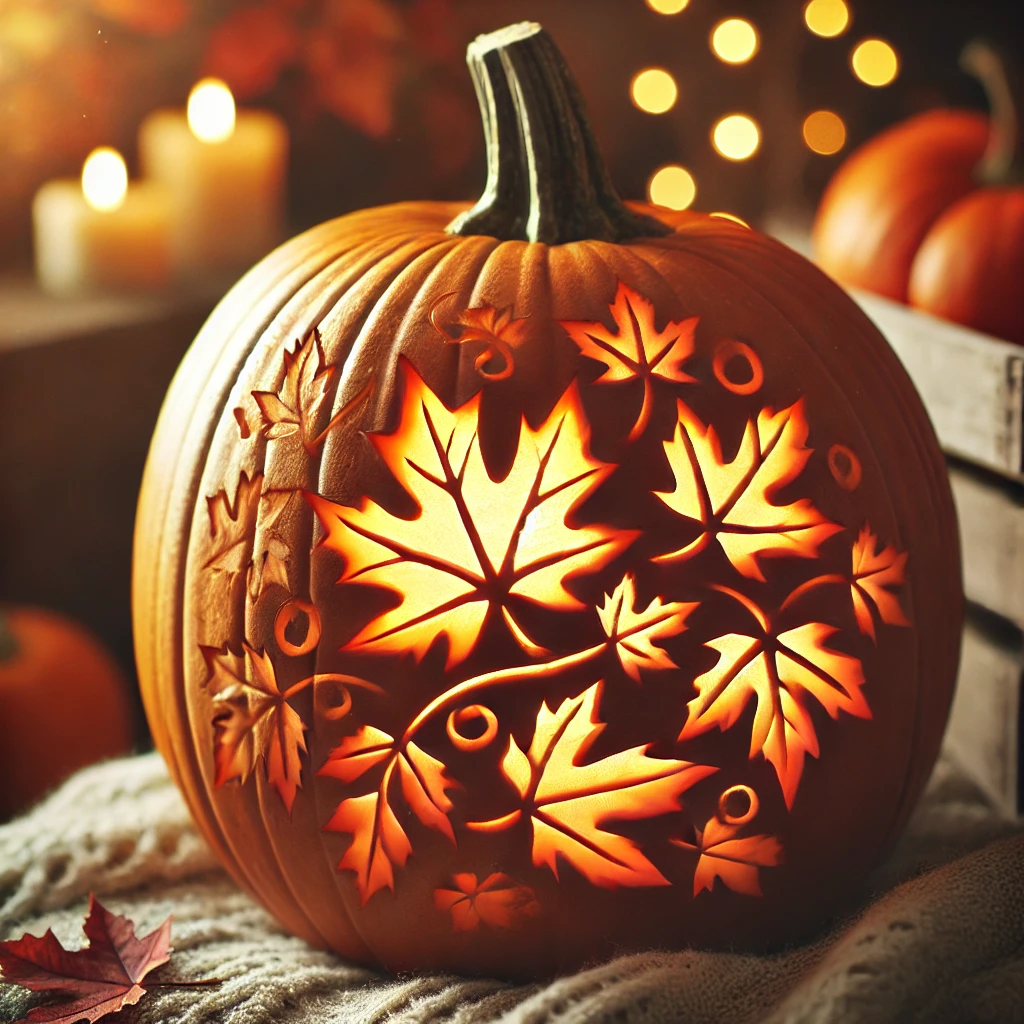 Autumn Leaves pumpkin carving ideas