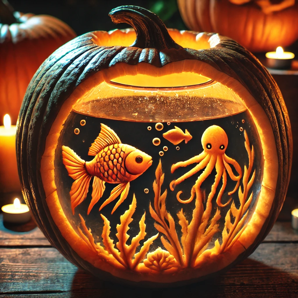 Pumpkin Fishbowl easy pumpkin carving