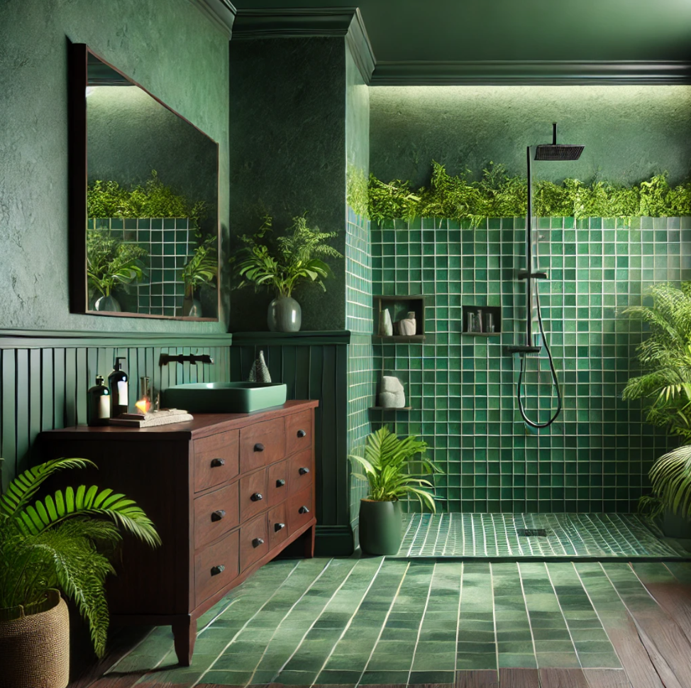  Deep Forest Greens bathroom