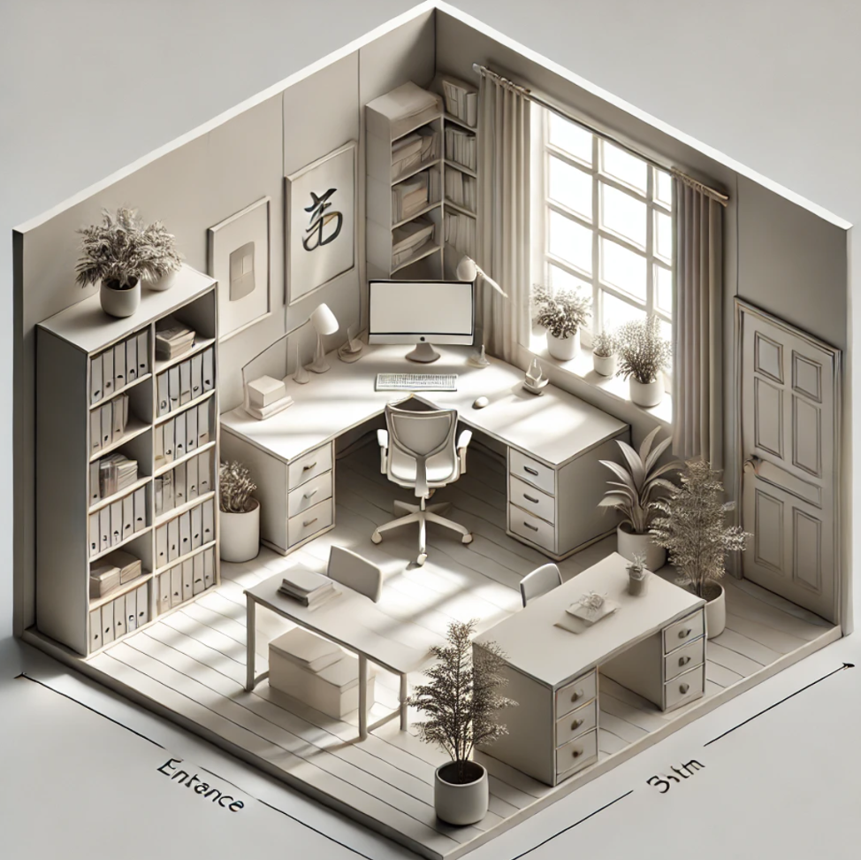 Desk Placement and the Commanding Position Feng Shui office layout with Window