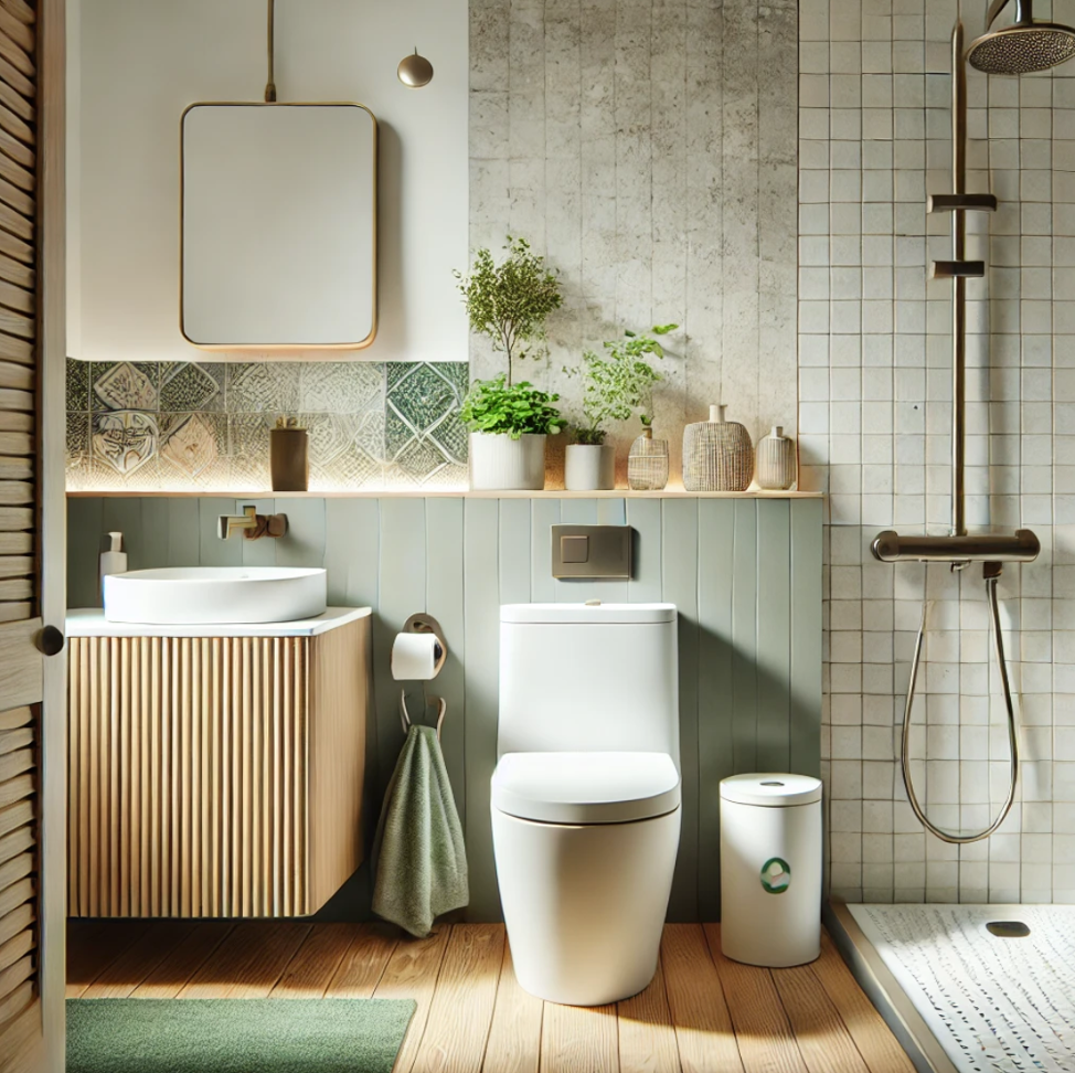 Eco-Friendly Fixtures and Materials Small bathroom