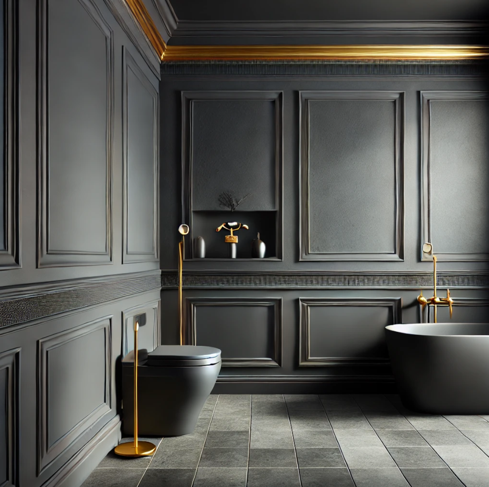 Elegant Charcoal and Graphite bathroom