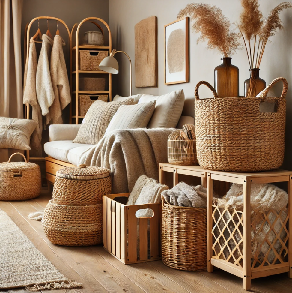 Incorporate Natural Materials home Organizing trends