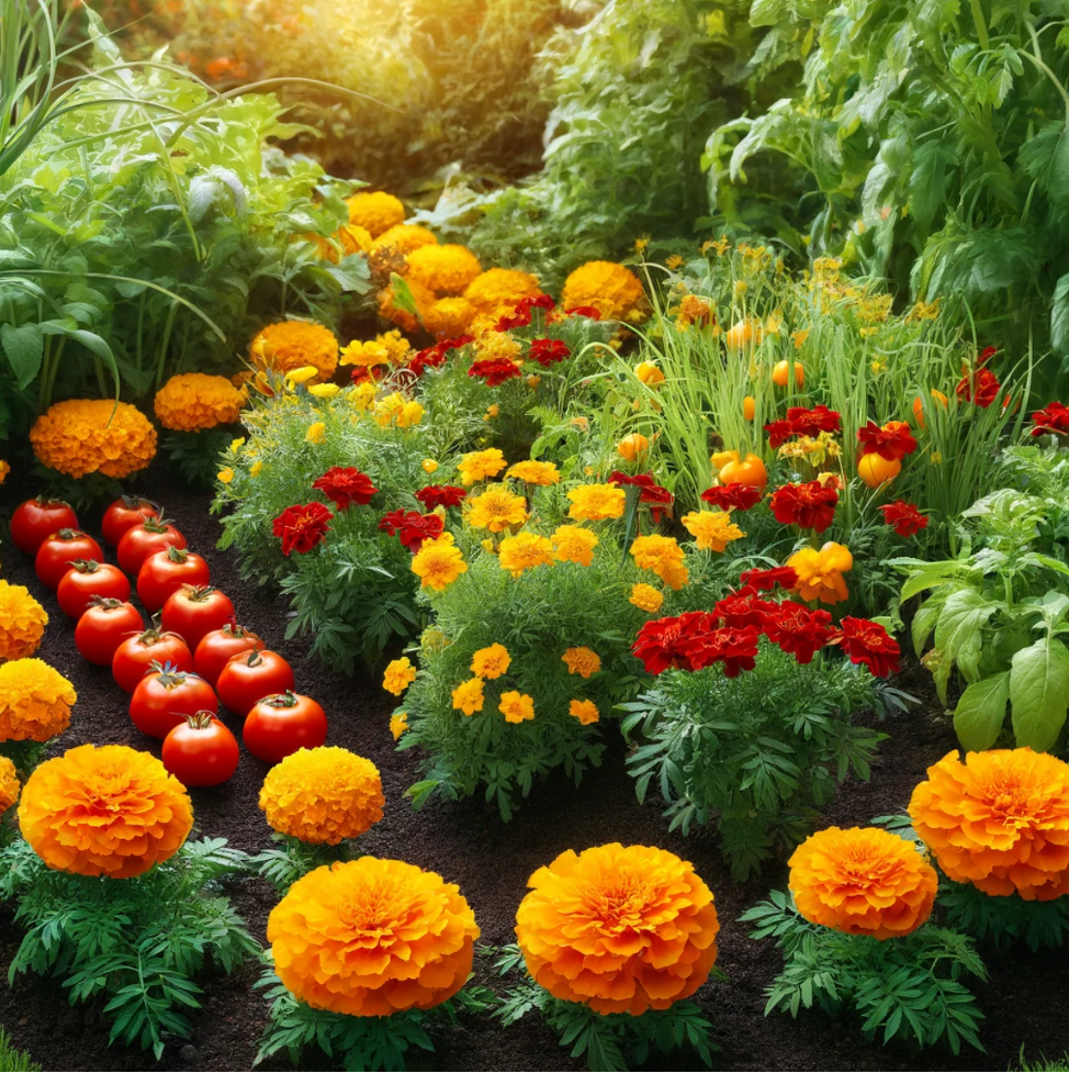 Marigolds (Tagetes) natural insect repellent