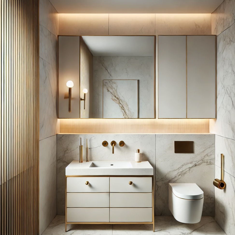 Minimalist Design with a Touch of Luxury Small bathroom