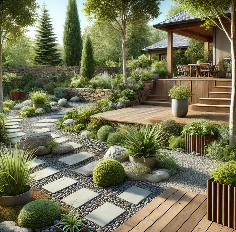 Natural Hardscaping: Use Sustainable Materials landscaping trends 2025
