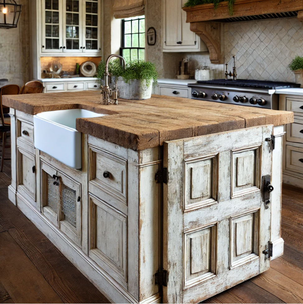 Old Door Creative DIY Kitchen Island