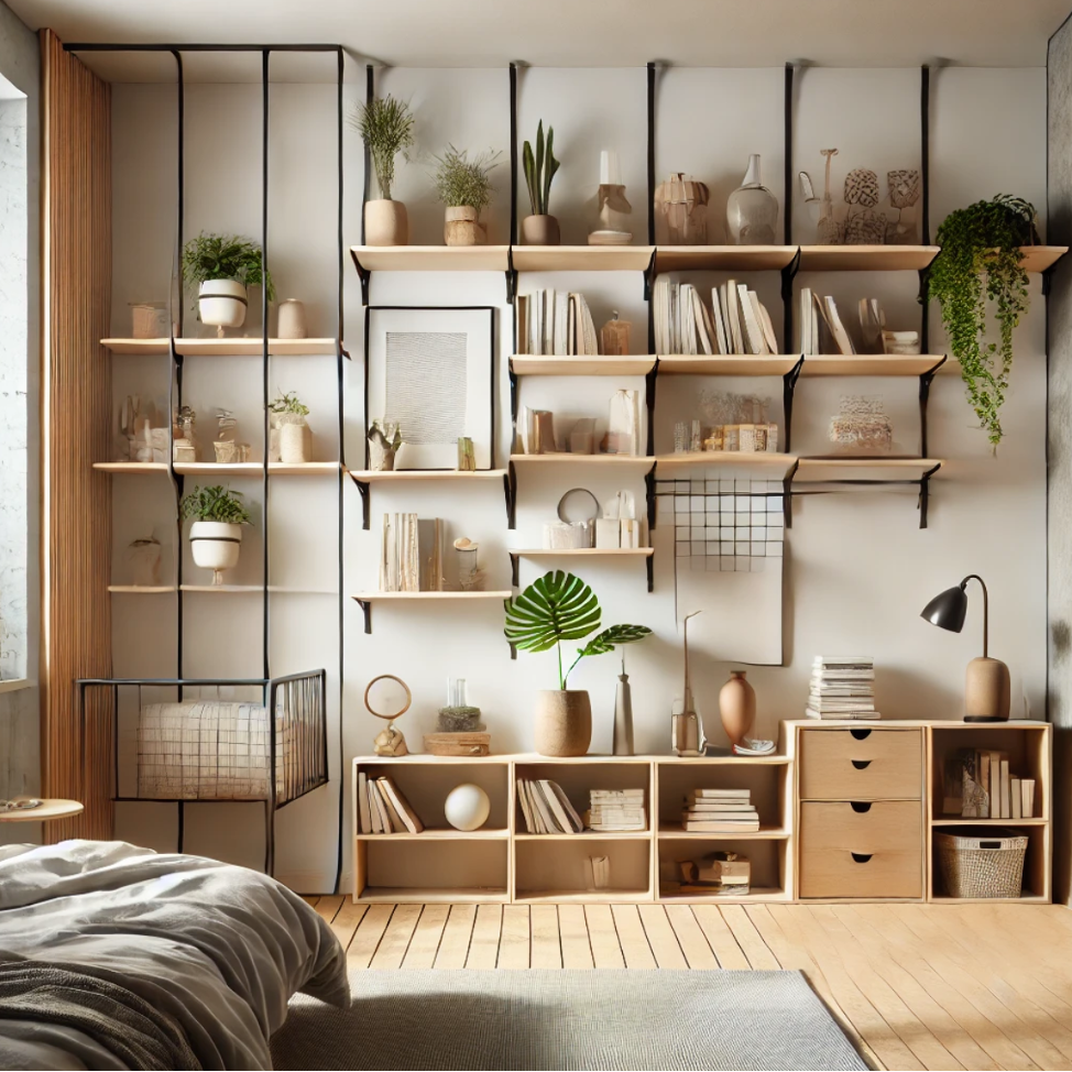 Open Shelving Maximizing Space in Studio Apartments