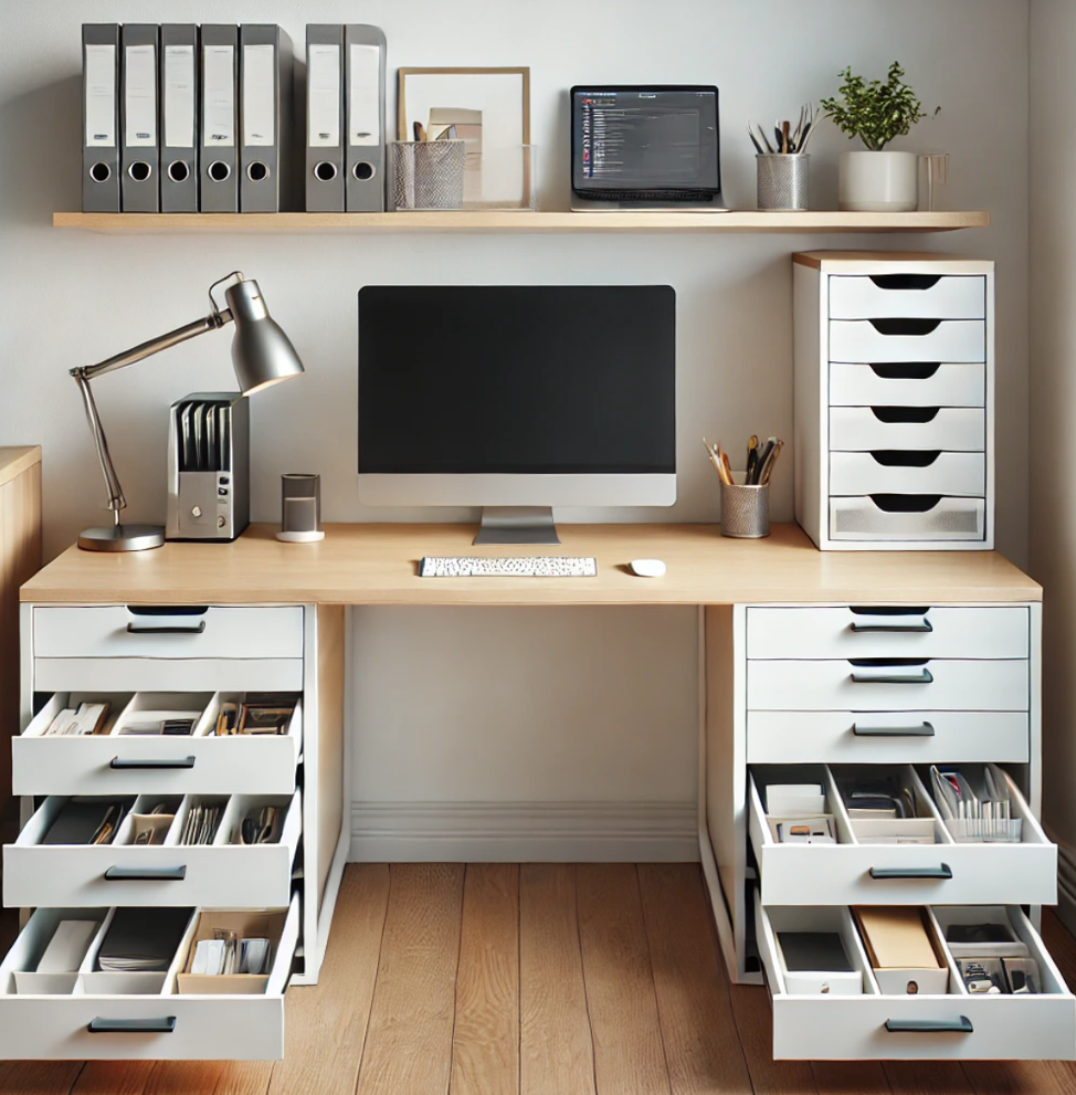 Organize with Smart Storage Solutions minimalist home office