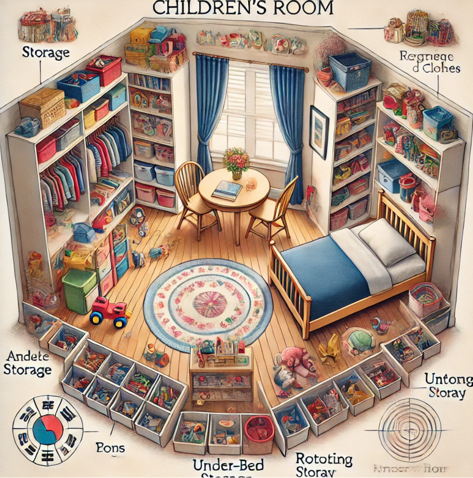 Organizing the Room for Free Flow of Energy Feng Shui children's room