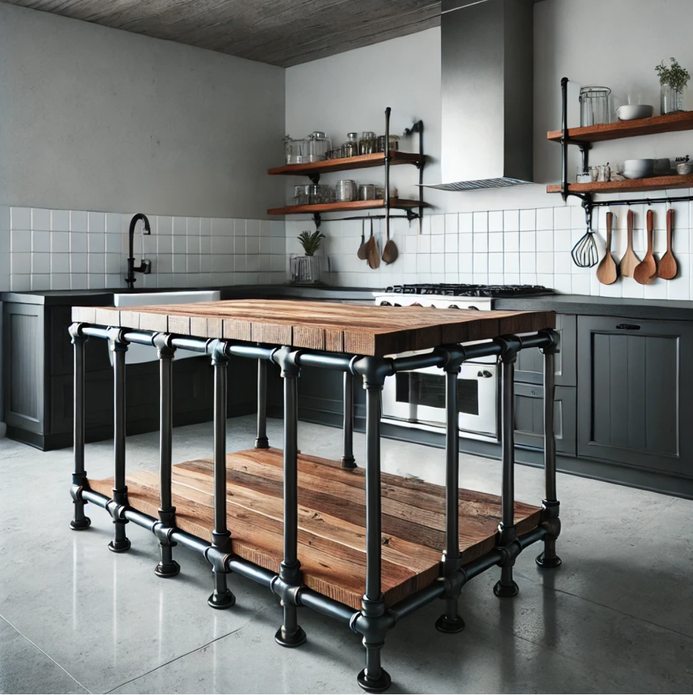 Pipe Frame Kitchen Island