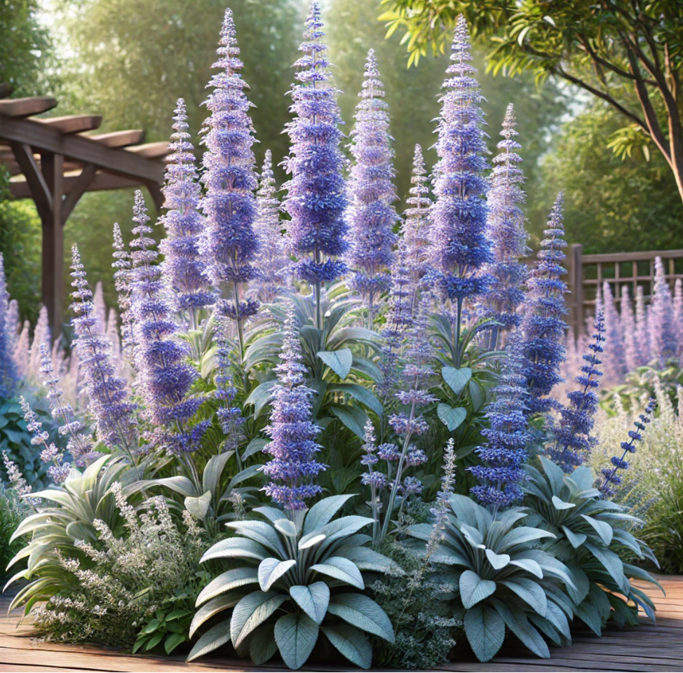 Russian Sage (Perovskia atriplicifolia) low-maintenance garden