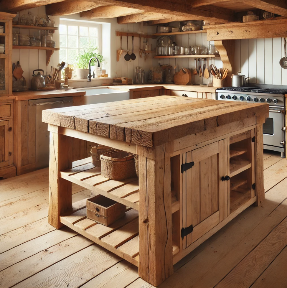 Salvaged Wood Creative DIY Kitchen Island Ideas