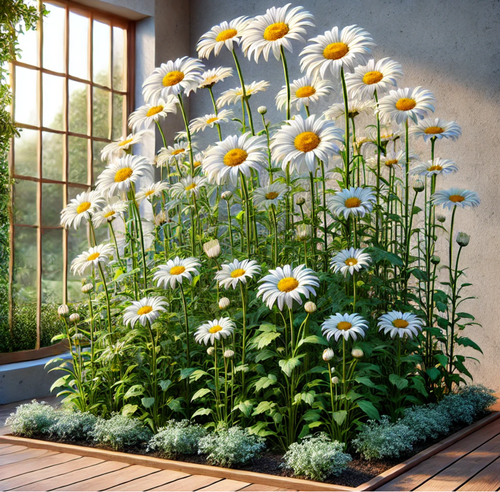 Shasta Daisies (Leucanthemum x superbum) low-maintenance garden