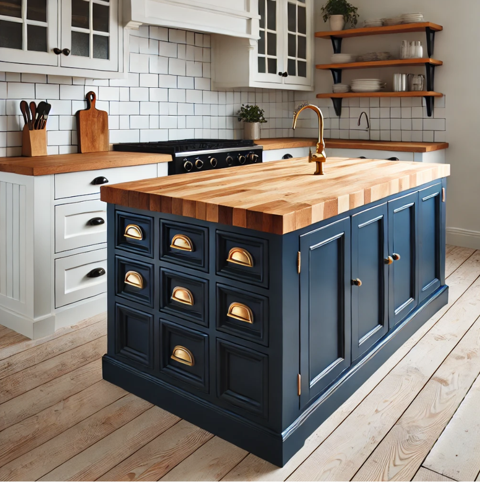 Upcycled Cabinets Kitchen Island